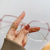 Fashion Anti Blue Light Glasses Ultra-Light Transparent Korean Gradient Big Square Frame Men Women Eye Protection Spectacles