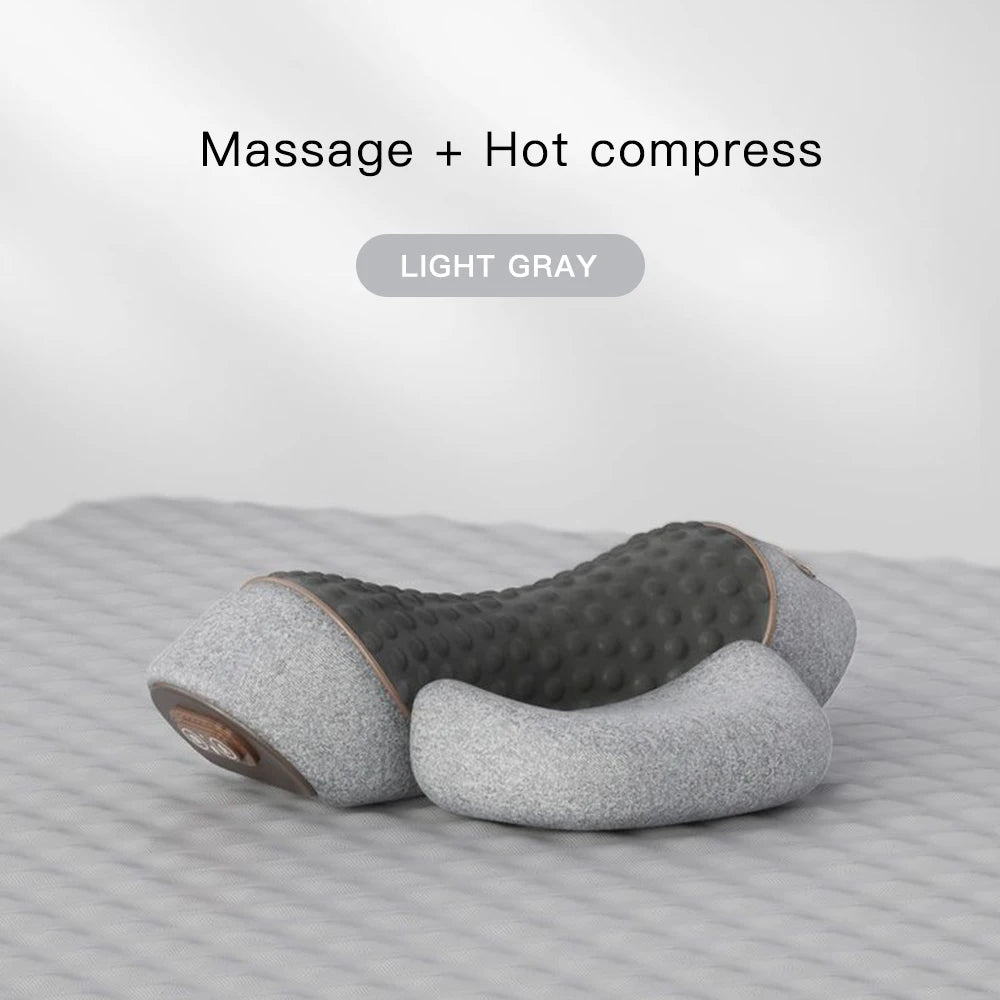 Neck Massager Pillow Cervical Orthopedic Pillow Lifting Traction Relax Hot Compress Vibration Massage Neck Pain Relief