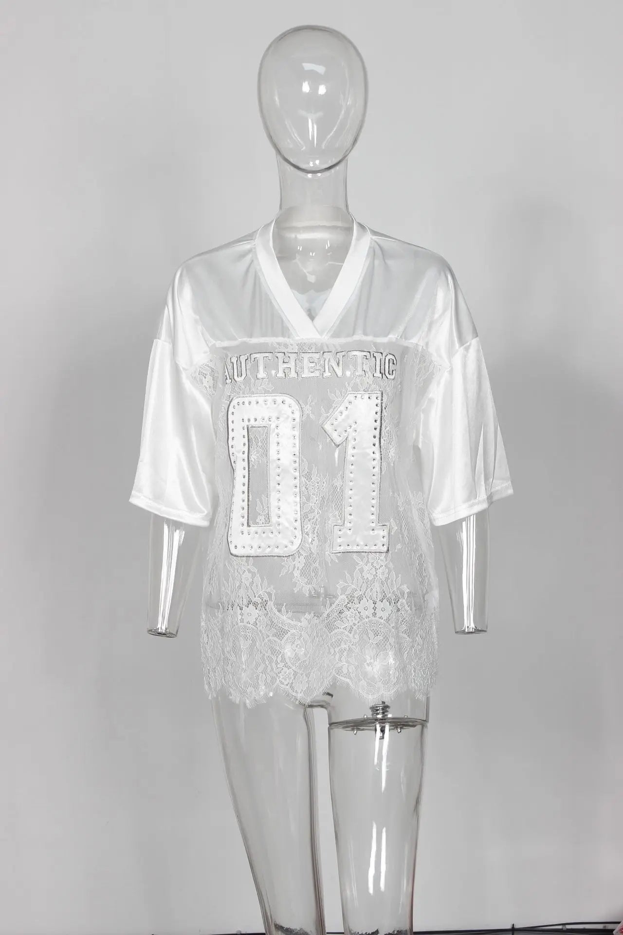 Letter Print T-Shirts Top Women 2025 Spring Summer V-Neck See Through Backless Loose Short Sleeve Y2K Sexy Trend Streetwear Tops