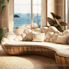 French light luxury semi-circular curved villa living room creative sofa cream special-shaped solid wood