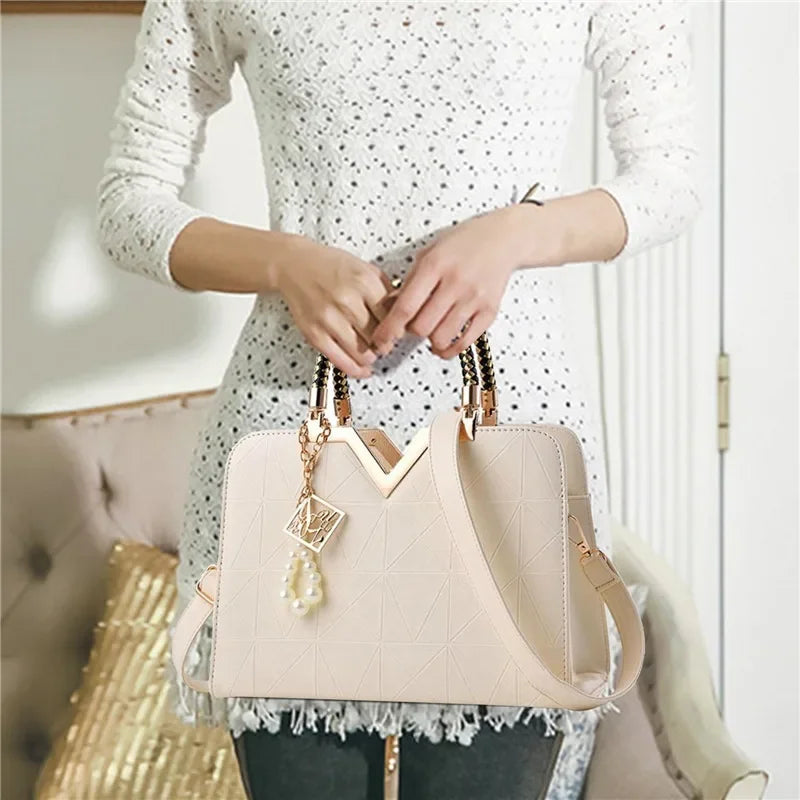 Women Handbag Patchwork Shoulder Messenger Office Work PU Leather Female Bag Ladies Luxury Fashion Elegant