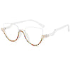 Vintage Half Frame Diamond Anti Blue Light Optical Glasses Frames Brand Designer Women Fashion Cat Eye Computer Eyeglasses