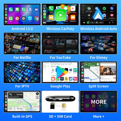 CarAiBOX CarPlay Ai Box Qualcomm 6125 8-Core CPU Android 13.0 System Wireless CarPlay Android auto Built-in Google Play Store