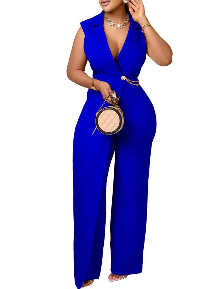 Wmstar Women's Jumpsuits One Piece Outfits Sleeveless Solid Office Lady Summer Sexy Playsuits Overalls Wholesale Dropshipping