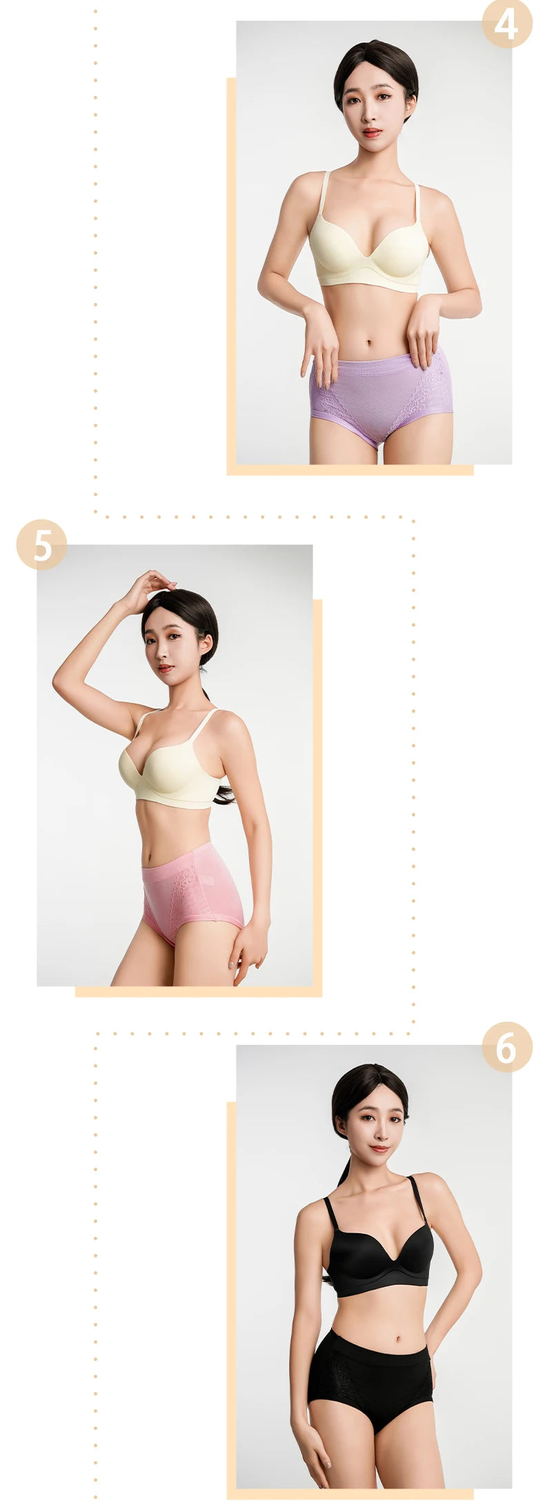 3pcs/pack 2024 Women High Waist Panties Female Briefs Modal Lace Plus Size Underpants Mother Middle Aged Oversize Underwear