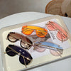 KAMMPT Fashion Leopard Women Sunglasses Stylish Gradient Outdoor Sports Shades Luxury Metal Design Oversize Men Sun Glasses