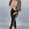 2024 New Autumn Women's Long-Sleeved Round Neck Off-Shoulder Fashion Casual Suit Pants Set Woman Coordinated Pants Sets