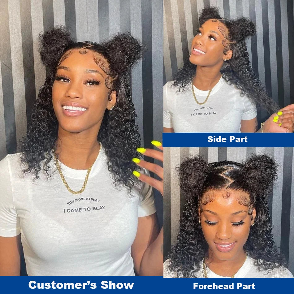 13x4 Short Bob Wig Jerry Curly Bob Wigs Deep Curly Wigs Human Hair Natural Black Pre Plucked Lace Frontal Wig Pixie Curly Wig