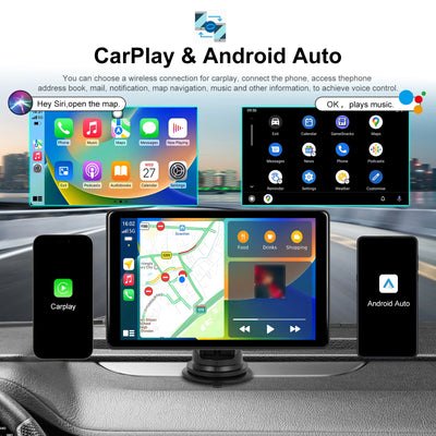 Podofo 8inch Android Monitor 4+64G Carplay Android auto Car Video Player Bluetooth FM AUX Apple Airplay Dashboard Monitor