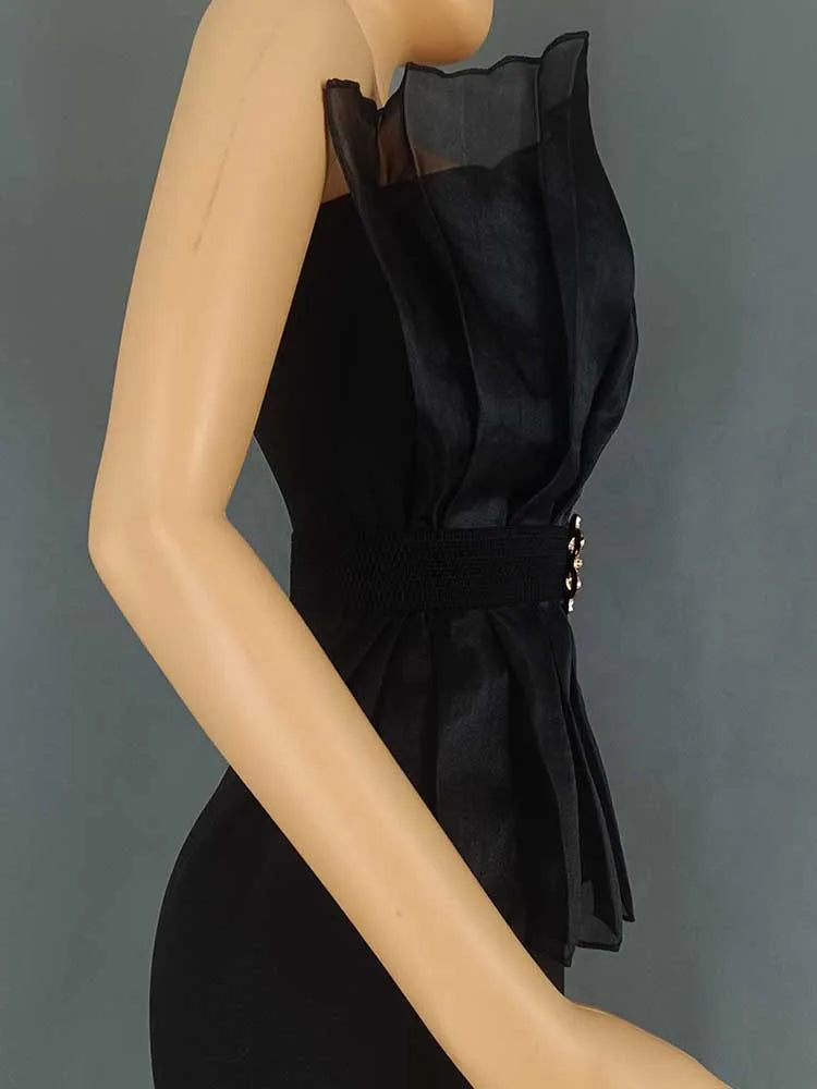 Full Length for Women Elegant Summer Long Jumpsuits Evenings Party Sexy Tube Jumpsuit Ladies High Waist Strapless Jumpsuit