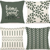 Pillow Covers 18x18 Set of 4, Modern Sofa Throw Pillow Cover, Decorative Home Outdoor Linen Fabric Geometric Pillow CaseArtistic
