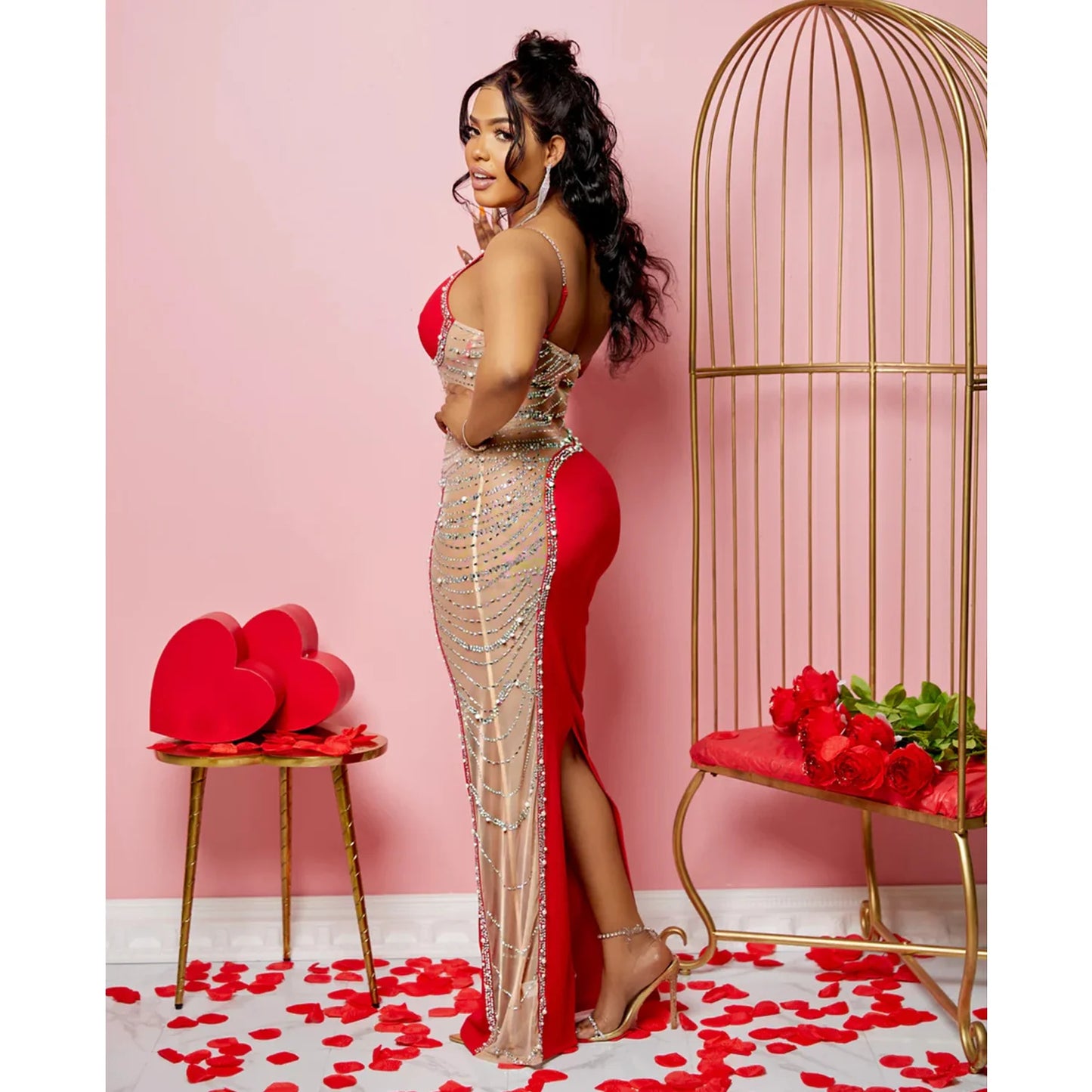 Sexy Summer Women Clothing Mesh Transparent Strap Long Dress One-piece Chic Style Mid-waist Length