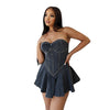 Chest Wrap Sexy Dress Women Sleeveless Backless Splicing Slim Fit Strapless Mini Dresses Sexy A Line 2024 Denim Vestidos