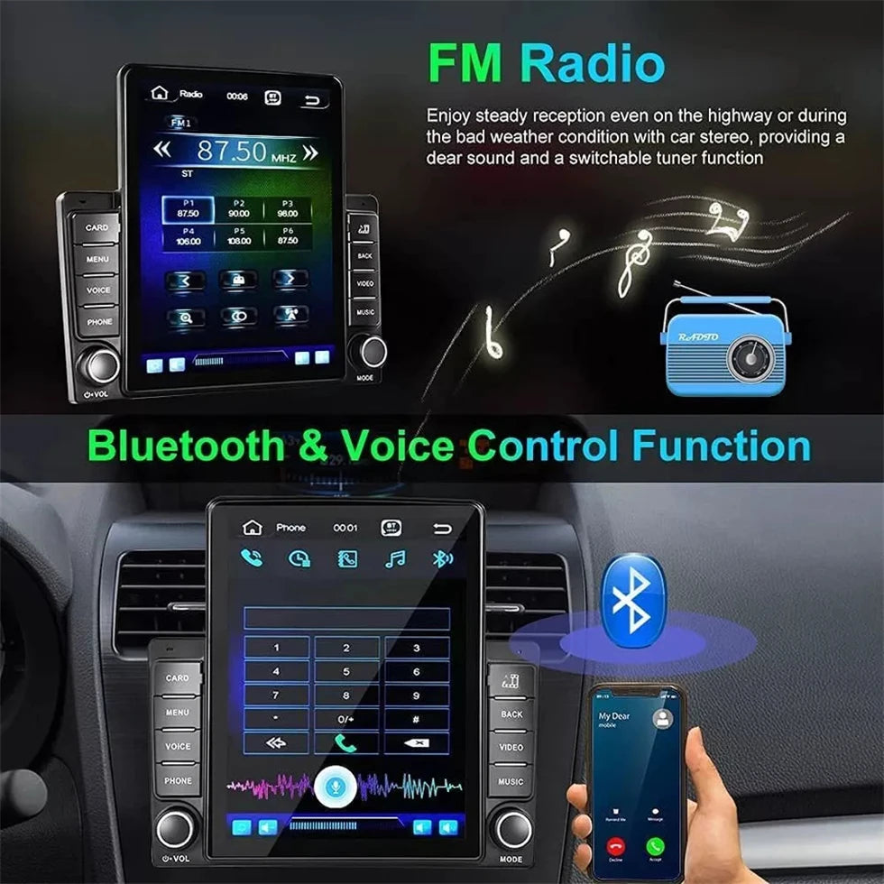 For Tesla Style 2 Din Android 14 Car Radio For Nissan Hyundai Kia Toyota Multimedia Video Player Navi Stereo Carplay Mirror link