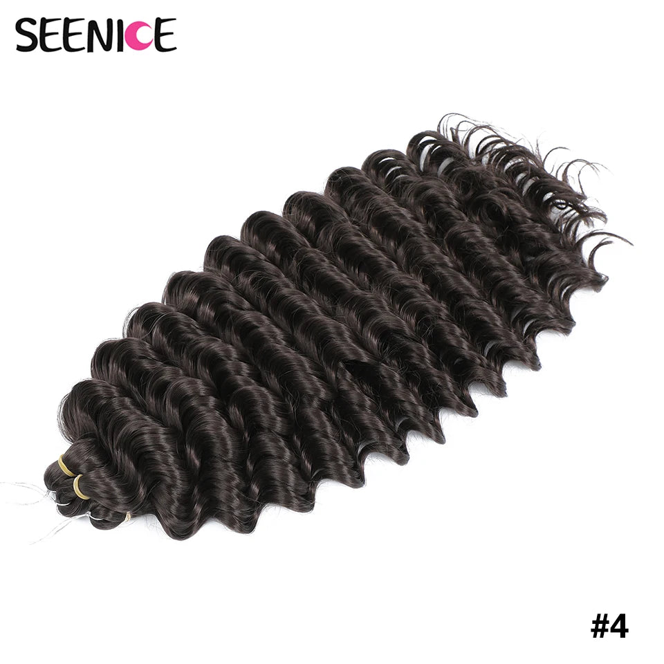 Deep Wavy Twist Synthetic Crochet Hair Afro Curly Hair African Crochet Braids Ombre Blonde Braiding Hair Extensions For Women