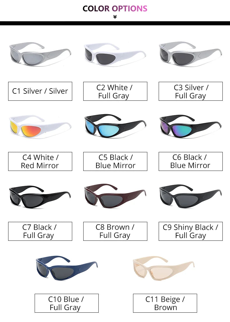Designer y2k UV400 Mirrored Sunglasses Women White Sun Glasses Men Hispter Sport Driving Cycling Ladies Shades 2023 gafas de sol