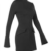 Autumn Office Lady Mini Dress Women Streetwear Long Sleeves Solid Sexy Bodycon Black Dress Casual Clubwear Elegant Party Dresses
