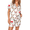 Nutcracker Pajamas Women Christmas Pajama Set Short Sleeve Tops+Elastic Waist Shorts Santa Claus Avatar Print Sleepwear Outfits