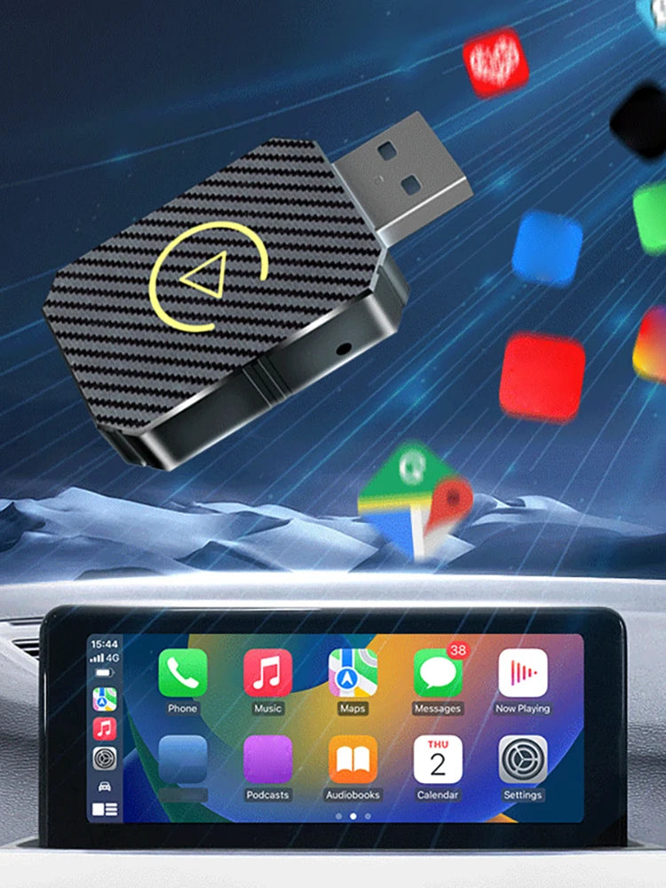 Wireless Carplay Android Auto Adapter Plug&Play USB Car Dongle BT 2 in 1 Mini Box for OEM Wired CarPlay/Andriod Auto Cars