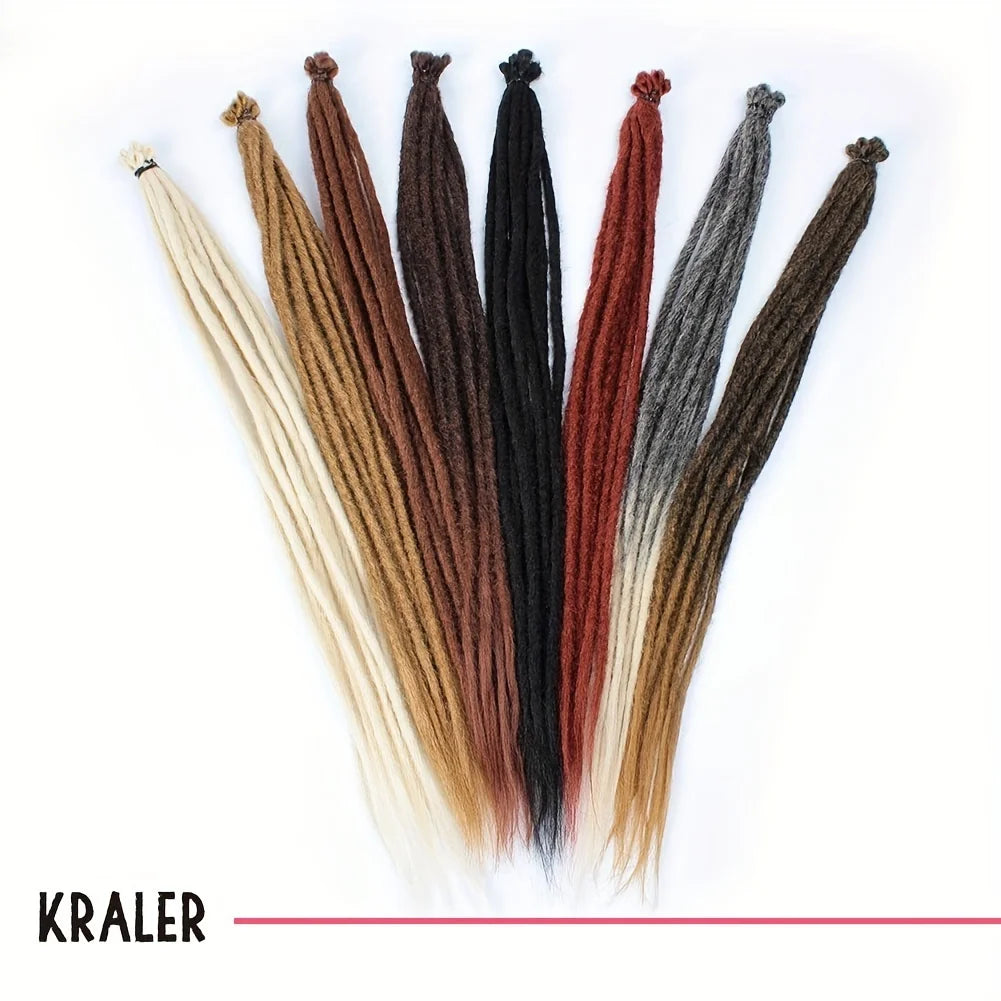 24Inch Dreadlock Extensions Synthetic Loc Extensions 0.6CM 100% Full Head Handmade Permanent Dreadlocks Extension for Men/Women