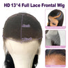 250 Density 13x6 HD Lace Frontal Wig Invisible Real HD Lace 13x4 Full Frontal Lace Wig Straight Pre Plucked Virgin Human Hair