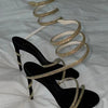 Star style Luxury Crystal Snake Coiled Women Sandals Sexy Stiletto High heels Gladiator Sandals Summer Fashion Party Prom Shoes