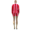 Women's Clothing Fashion Striped Sets Long Sleeve Polo-Neck T Shirt and Shorts 2025 Spring Summer 2 Two Piece Set Tracksuit