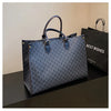 Large-capacity women's bags in Europe and the United States retro shoulder bag classic letters PU commuter handbags women