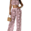 Sexy see through lace up vacation jumpsuits women summer body party club outfits streetwear womens jumpsuit Wide leg pants sets
