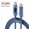 Toocki Type C to Type C Cable 100W PD Display Fast Charging Charger USB C to USB C Transparent Cable For Xiaomi Macbook