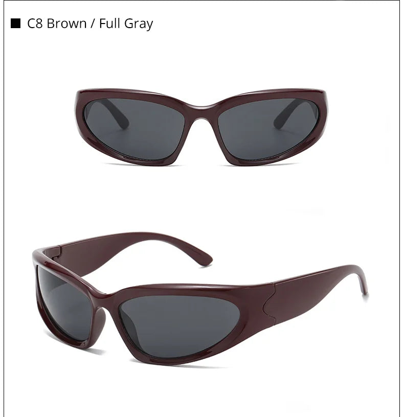 Designer y2k UV400 Mirrored Sunglasses Women White Sun Glasses Men Hispter Sport Driving Cycling Ladies Shades 2023 gafas de sol