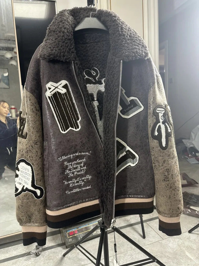 Sheep Fleece Coat for Men 2024 Fur Clothing Male Particle Wool Thick Lamb Fur Jacket Men's Winter Coats and Jackets Casaco FCY