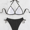 Bikini Set Women Low Waist Sexy Two Piece Swimsuit Women's Solid Color Black Lace-up Push Up Brazilian Bikinis Bathsuit