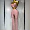 High Quality Elegant Bandage Top Pant Set Women Sexy Evening Party Nightclub Luxury Birthday High Street Fashion Two Piece Set