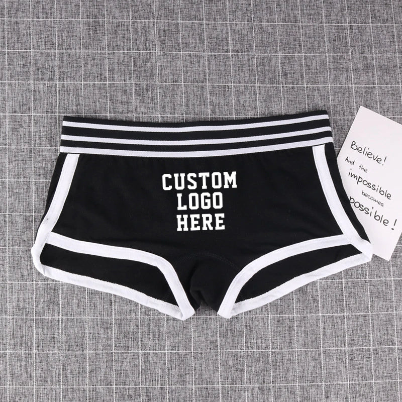 NEW Custom Underwear Girls Cotton Boyshorts Female Underwear Girls Gift Ladies Personalized Boxer Panties Breathable Women's