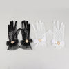 Girl Lolita Mesh Bow Flower Lace Gloves Black White Lace Gloves lolita Lace Sleeves Cosplay Jewelry