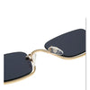 Half Frame Square Sunglasses for women Luxury Brand Small Metal Retro Rectangle Black Sun Glasses Woman Fashion Eyewear