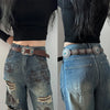 Rock Retro Heavy metal band cowboy cowgirl Ladie's Belts Waist Decorative Girdle Hit hot Pung Pu Leather For Jeans Accessories