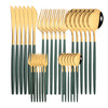 30Pcs/Set Stainless Steel Dinner Black Gold Dinnerware Set Knife Fruit Fork Spoon Cutlery Set Kitchen Tableware Silverware Sets