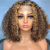 Bob Wig Deep Wave Highlight 13x4 Lace Front Human Hair Wig Honey Brown Blonde Water Wave Ombre 4/27 Transparent Lace Frontal Wig