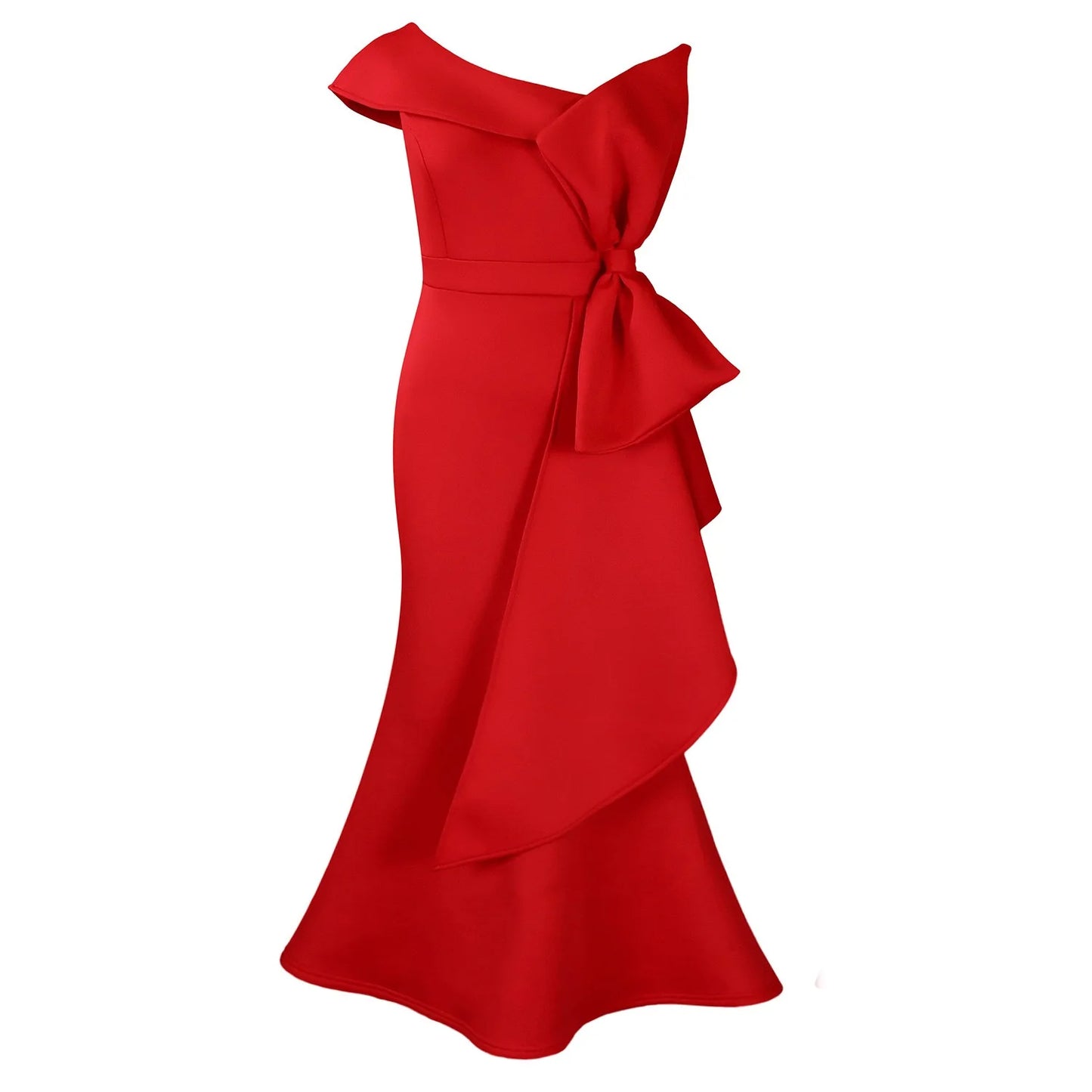 Elegant Dresses for Women One Shoulder Sleeveless Ruffles Mermaid Floor Length Luxury Birthday Party Dinner Vestidos Mujer Dress