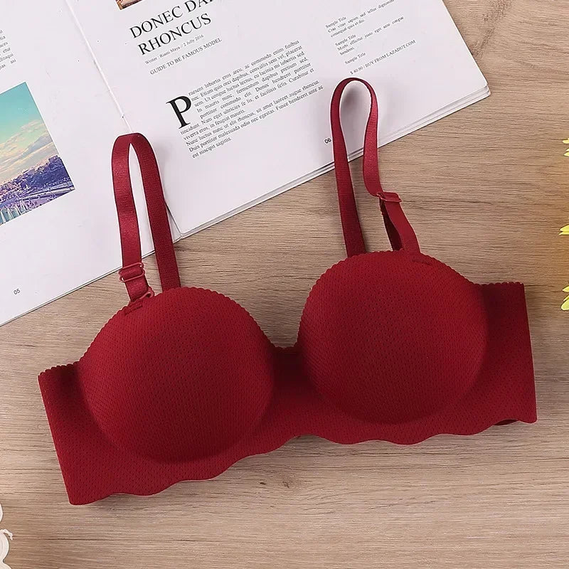 Sexy Bras Push Up Seamless Underwear Women Solid Color Wireless Lingerie Feamle One-pieces Gather Convertible Straps Brassiere