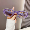 Fashion Square Sunglasses for Women Rectangle Brand Shades Sun Glasses Bling Diamond Eyeglasses Uv400 Glittering Accessories