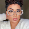 Simple Round Rhinestone Sunglasses Frames No Lenses Rave Accessories Fashion Designer Hollow Alloy Face Jewelry Frames for Women