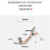 Summer One-word Rhinestone Square Head Sandals Women's Stiletto Open-toed Crystal Gemstone High Heels