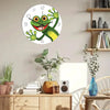 Funny Frog Acrylic Wall Clock Beach Starfish Record Marble Cat Retro Wall Decoration Clocks for Living Room Bedroom Office Home