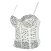 SXTHAENOO Women Sexy Fashion Crop Top Diamond Flower Strapless Vest Bustier Bra Night Club Party Tank Top Female Ropa De Mujer