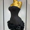 Women Sexy Strapless Flower Prom Gown Mini Dress Celebrity Red Carpet Fashion Evening Party Celebrate Birthday Club Dresses