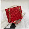 Ladies Fashion Large Capacity Chain Bag Retro Square Tote Bag Diamond Texture Shoulder Crossbody Daily Hundred Underarm Handbag