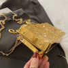 Leopard handle Luxury Gold Silver Party Evening Bag For Women Chain Clutch Handbags And Purses Mini Crossbody Shoulder Phone Bag